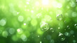 © icehawk33 - Bright green bubbles float gracefully in soft, dreamy background filled with shimmering light. This enchanting scene evokes sense of tranquility and freshness
