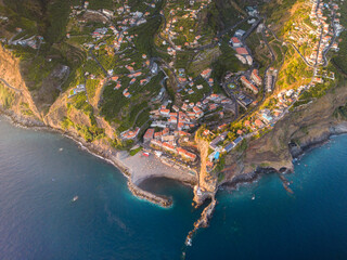 beautiful landscape from drone in Madeira  