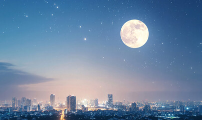 Wall Mural - city at night-generative ai