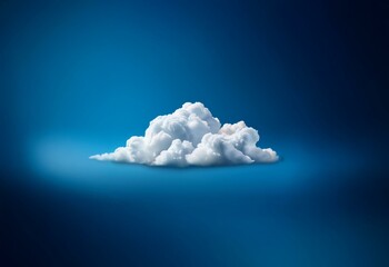 a single white cloud against a deep blue sky.