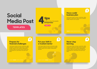 social media carousel post template. instagram and facebook square post template. instagram tips pos