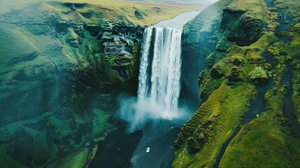 Sticker - Majestic Waterfall in Iceland