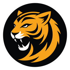 Sticker - Fierce Tiger Logo in Round Style.