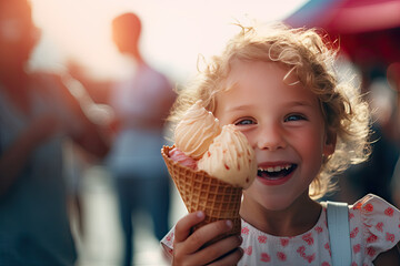 child with ice cream cone