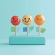 © HiSea - 3D Emojis on Flags  Mood  Feeling  Happy  Sad  Angry  Concept