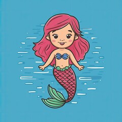 Sticker - girl in the sea