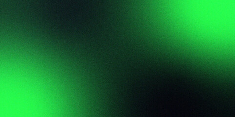 Poster - Abstract Green Particles on Textured Black Surface. Banner Poster With Copy Space For Product Presentation Concept. Dark green blue grainy gradient noise texture effect