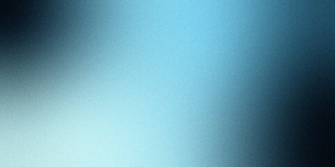 Fototapete - Abstract Blue Particles on Textured Black Surface. Banner Poster With Copy Space For Product Presentation Concept. Dark blue grainy gradient noise texture effect