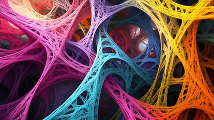 Poster - Abstract Colorful Network Structure Background