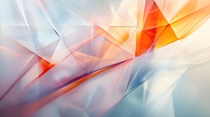 Poster - Abstract Geometric Shapes with White  Orange  and Blue Tones