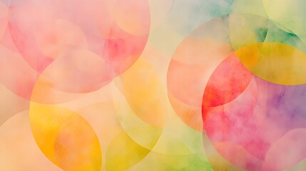 Poster - Abstract Watercolor Background with Pastel Colors and Overlapping Circles