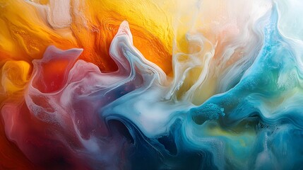 Poster - Abstract Colorful Liquid Swirls Background