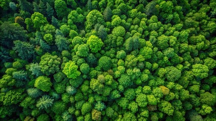 Aerial view of deep forest green background