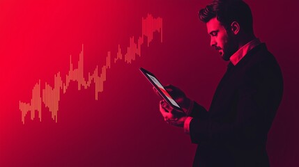 Poster - Businessman Analyzing Sales Performance Data