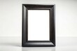 © box - Black picture frame on white background vertical shape long shot