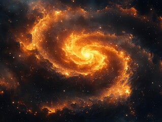 Wall Mural - cosmic abstract space background featuring a mesmerizing golden spiral, blending elements of astrolo