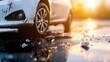 © HoursStudio - The Beauty of a Dirty Car Reflected in Puddles During Golden Hour Light