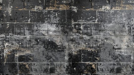 Aufkleber - Distressed grunge-style wallpaper featuring a textured brick pattern in muted tones, ideal for urban-inspired interior design