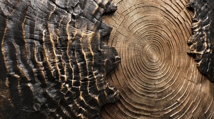 Poster - A piece of art made from wood with a gold rim. The wood is burnt and has a rustic look to it. The gold rim adds a touch of elegance to the piece