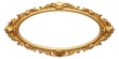 © box - luxurious gold oval frame on white background with copy space
