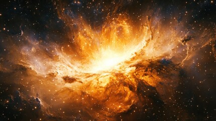 Poster - Mesmerizing display of distant galaxies colliding, igniting a cosmic explosion of stars and dust in the vast universe