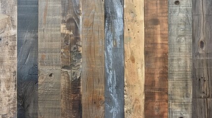 Aufkleber - Rustic wooden plank wallpaper featuring warm brown tones ideal for cozy interior settings or home decor enhancements