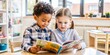 © Htet Wai Phyo - two Student in international preschool reading a magazine book together