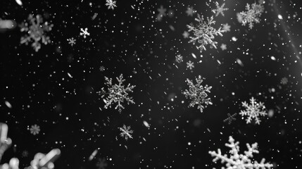 Aufkleber - Elegant line art of falling snowflakes, creating a minimalistic winter atmosphere for holidays