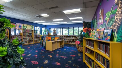 Poster - A library with a jungle theme