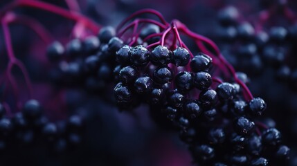 Poster - A close up of a bunch of purple berries