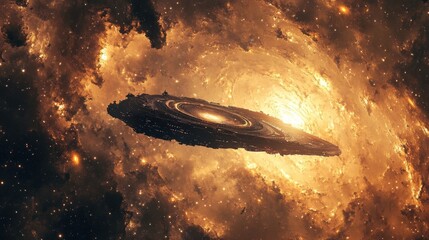 Poster - A spaceship explores a newly discovered galaxy cluster at the edge of the known universe in a breathtaking cosmic journey