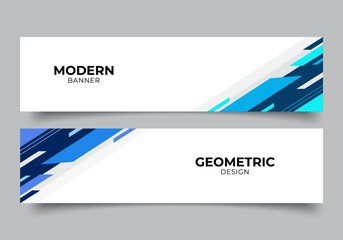 Abstract modern geometric blue banner design.blue rectangular banner design.presentation or business template design background