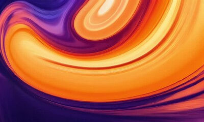 Fototapete - A 3D wave orange and purple gradient background with an abstract shape