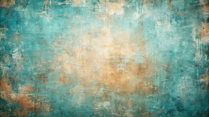  Abstract Canvas with Hues of Turquoise and Golden Tones