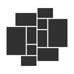 Aufkleber - Minimal photo collage template with 10 rectangular and square frames, perfect for modern design projects and social media.