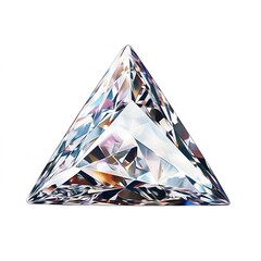 Poster - a trillion-cut diamond, triangular shape, modern and elegant, isolated on white background