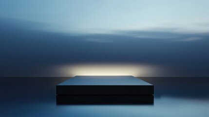 Poster - Softly Lit Empty Display Platform in 3D Environment