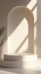 Poster - Soft Light 3D Podium in Minimalist Setting