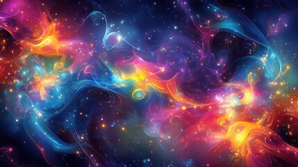 Poster - A colorful galaxy with a purple and orange swirl