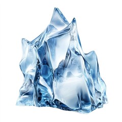 Poster - Ice sculpture clipart, artistic element, photorealistic, clear and glossy, isolated on white background  