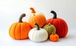 © simba kim - Handmade Wool Felt Pumpkins, Generative AI