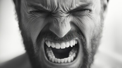 Poster - A man with a beard and a mouth wide open