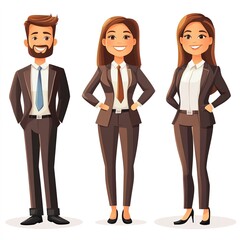 Poster - Bank employees clipart, workplace element, business attire, vector style, isolated on white background 