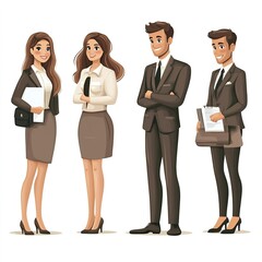Poster - Bank employees clipart, workplace element, business attire, vector style, isolated on white background 