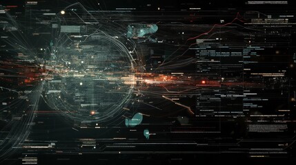 Poster - A digital interface showing data streams, with a deep learning model optimizing in real-time.