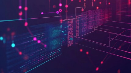Poster - A deep learning pipeline visualized as a sequence of steps from data input to prediction output.