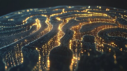Poster - A futuristic robotic brain visualizing interconnected nodes, symbolizing AI-powered deep learning networks.