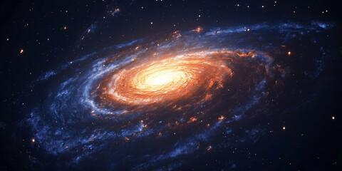 Aufkleber - Spiral galaxy rotating in deep space surrounded by stars