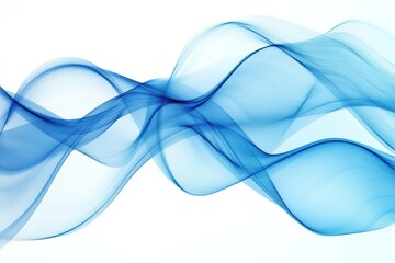 Poster - Abstract wave lines in varying shades of blue, creating a sense of fluid movement and dynamic energy. The lines twist and turn, resembling waves in the ocean