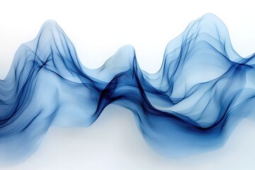 Poster - Abstract wave lines in varying shades of blue, creating a sense of fluid movement and dynamic energy. The lines twist and turn, resembling waves in the ocean